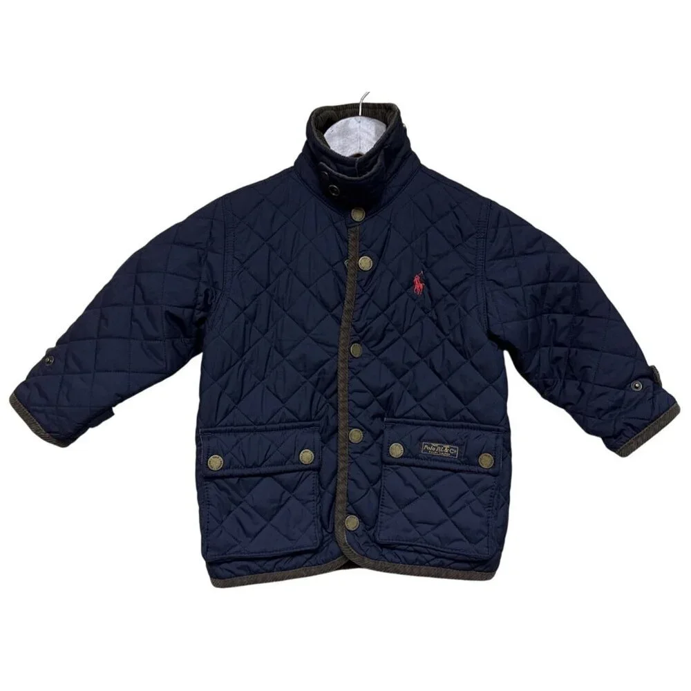 Polo Ralph Lauren Kids Toddler Quilted Barn Jacket 24 Months Preppy Snap Unisex